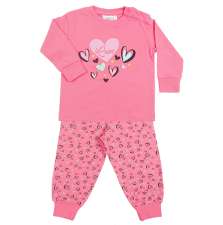Fun2wear meisjes pyjama 'New heart' fuchsia